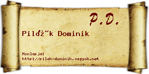 Pilák Dominik névjegykártya
